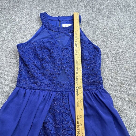 Sweet Storm Romper Blue L Sheer Overlay Mesh Panel Train Lace Whimsical Ren Fair - Picture 10 of 16